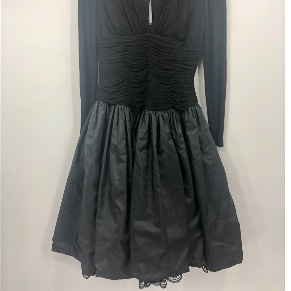 ✨ Stunning Retro Vintage 80s Prom Party Dress Long Sleeve Kevin Hall Couture - Picture 7 of 10